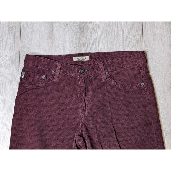 AG The Legging Super Skinny Corduroy Pants , Cords Women's Size 31R Wine - Picture 2 of 16